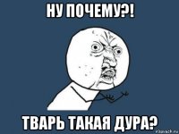 ну почему?! тварь такая дура?