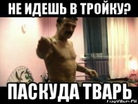 не идешь в тройку? паскуда тварь