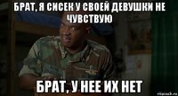 брат, я сисек у своей девушки не чувствую брат, у нее их нет