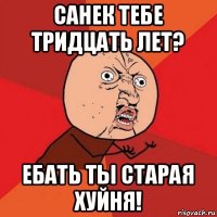 санек тебе тридцать лет? ебать ты старая хуйня!