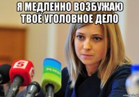 я медленно возбужаю твоё уголовное дело 