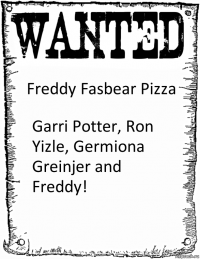 Freddy Fasbear Pizza Garri Potter, Ron Yizle, Germiona Greinjer and Freddy!