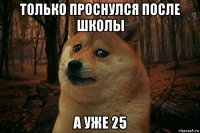 только проснулся после школы а уже 25