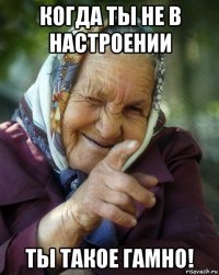 когда ты не в настроении ты такое гамно!