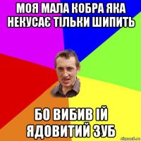 моя мала кобра яка некусає тільки шипить бо вибив ій ядовитий зуб