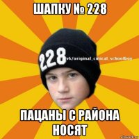 шапку № 228 пацаны с района носят