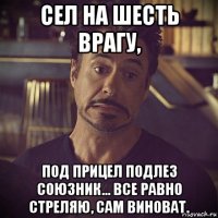 сел на шесть врагу, под прицел подлез союзник... все равно стреляю, сам виноват.