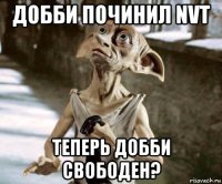 добби починил nvt теперь добби свободен?