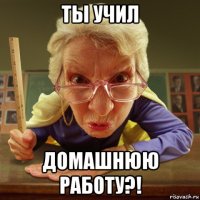 ты учил домашнюю работу?!