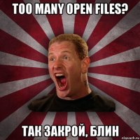 too many open files? так закрой, блин