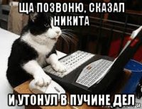 ща позвоню, сказал никита и утонул в пучине дел
