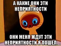 а какие они эти неприятности они меня ждут эти неприятности я пошел
