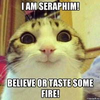 i am seraphim! believe or taste some fire!