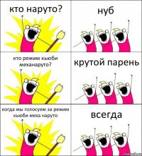 кто наруто? нуб кто режим кьюби механаруто? крутой парень когда мы голосуем за режим кьюби меха наруто всегда