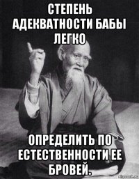 степень адекватности бабы легко определить по естественности ее бровей.