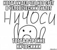 когда уидел что кот срёт в человеческий туалет тогда в тройне ничосииии