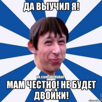 да выучил я! мам честно! не будет двойки!