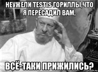 неужели testis гориллы,что я пересадил вам, всё-таки прижились?