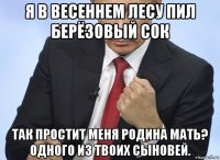 я в весеннем лесу пил берёзовый сок так простит меня родина мать? одного из твоих сыновей.