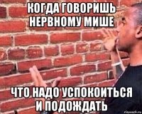 когда говоришь нервному мише что надо успокоиться и подождать