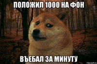 положил 1000 на фон въебал за минуту