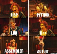 LISP PYTHON LUA C++ ASSEMBLER AutoIT