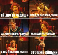 ЕЙ , ШО ТИ ЧУДИШ? МАЛА,ДЕ ВОДЯРА? ДЕ??? ШО НЕМА ВОДЯРИ? БЛЯХА... ЯКА ВОДЯРА? АЛКАШИ ? А Я Б ЙОБНУЛА 150))) ОТО ВЖЕ ВЙОБКИ