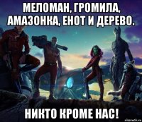 меломан, громила, амазонка, енот и дерево. никто кроме нас!