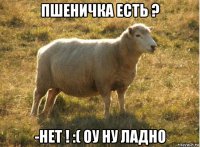 пшеничка есть ? -нет ! :( оу ну ладно