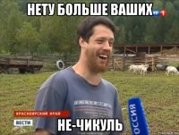 нету больше ваших не-чикуль