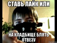 ставь лайк или на кладбище блять отвезу