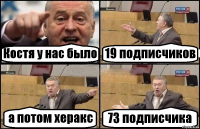 Костя у нас было 19 подписчиков а потом херакс 73 подписчика