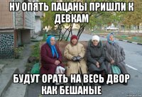 ну опять пацаны пришли к девкам будут орать на весь двор как бешаные