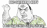 вас загонят в нору и все туда срать будут, блеать!