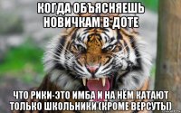 когда объясняешь новичкам в доте что рики-это имба и на нём катают только школьники (кроме версуты)