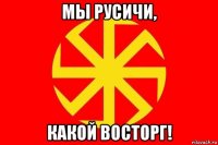 мы русичи, какой восторг!