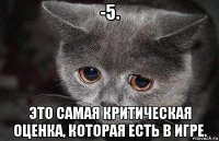 -5. это самая критическая оценка, которая есть в игре.