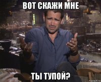 вот скажи мне ты тупой?