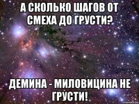 а сколько шагов от смеха до грусти? демина - миловицина не грусти!