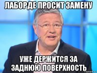 лаборде просит замену уже держится за заднюю поверхность