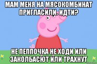 мам меня на мясокомбинат пригласили. идти? не пеппочка не ходи или заколбасют или трахнут