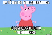 ну чё вы ко мне доебались обсуждайте юлю тимошенко