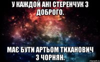 у каждой ані стеренчук з доброго. має бути артьом тиханович з чорнян.