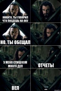 Никита, ты говорил что поедешь на оку  Но, ты обещал  У меня слишком много дел Отчеты Вел ...