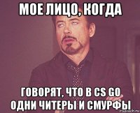 мое лицо, когда говорят, что в cs go одни читеры и смурфы