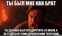 ты был мне как брат ты должен был поздаротить со мной, а не отдаться этим деревенским телочкам