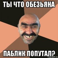 ты что обезьяна паблик попутал?