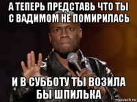 а теперь представь что ты с вадимом не помирилась и в субботу ты возила бы шпилька