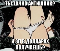 ты точно айтишник? и зп в долларах получаешь?