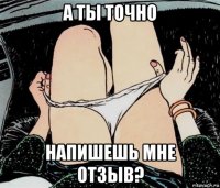 а ты точно напишешь мне отзыв?